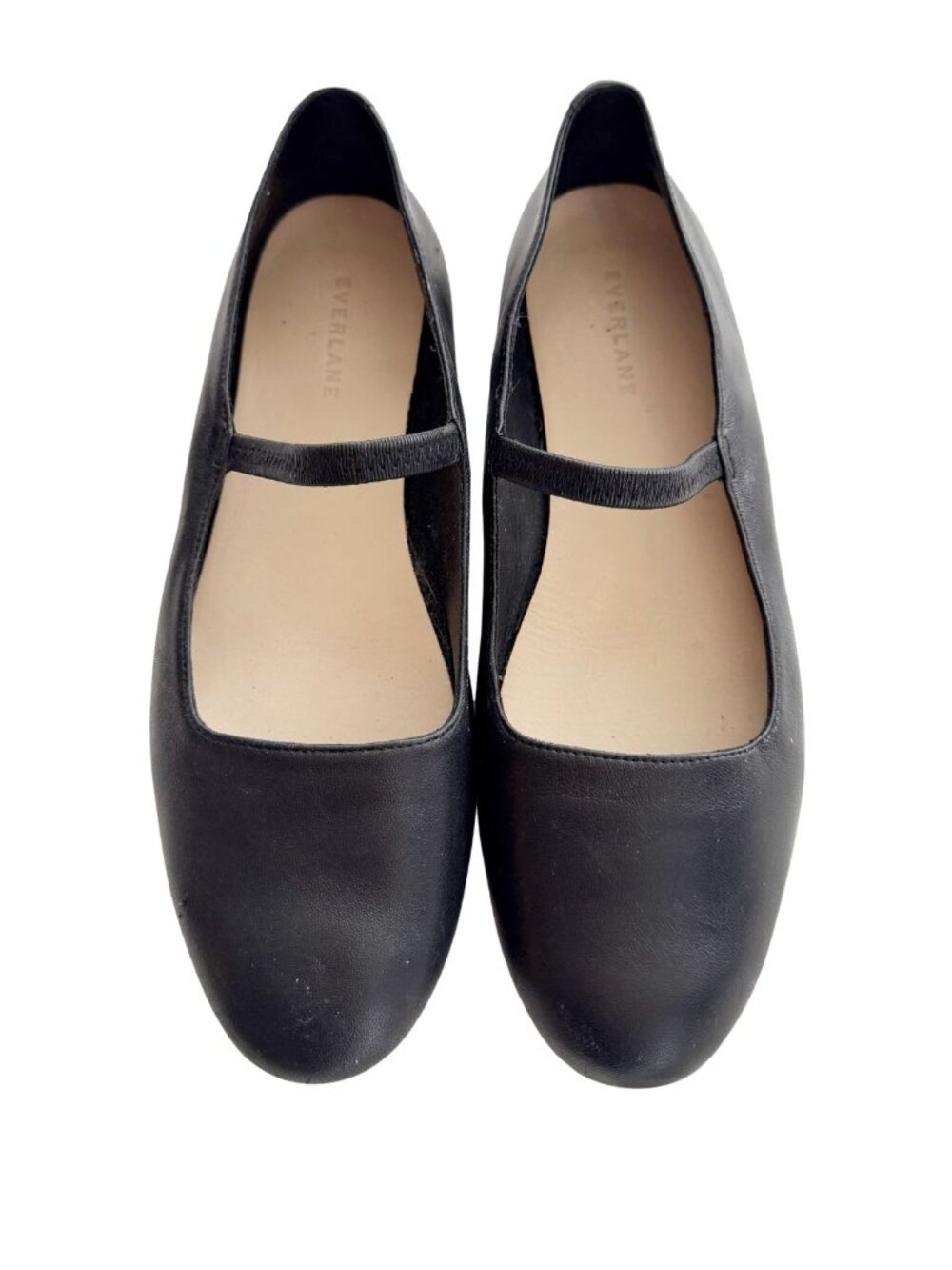 Everlane The Day Mary Jane Black Leather Ballet Flats - Size 9